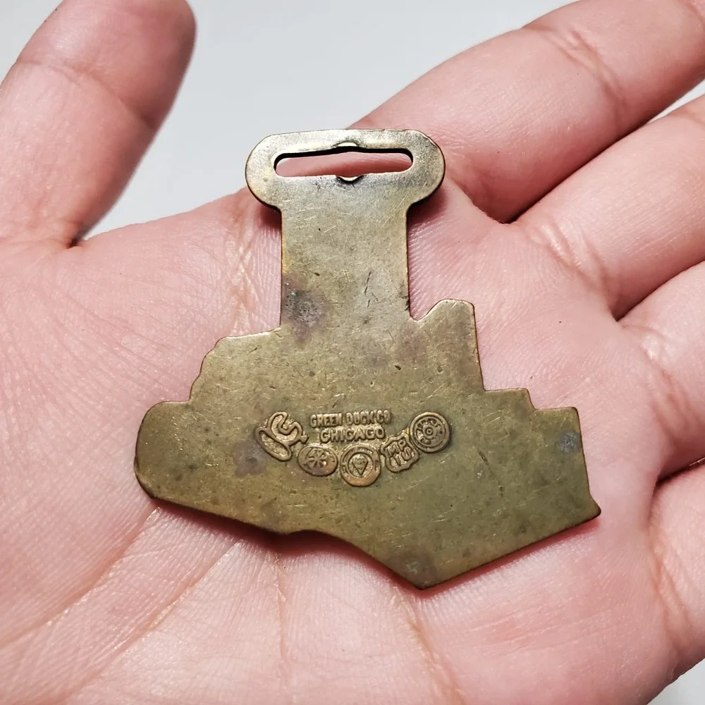 Vintage‎ International Harvester Scraper Watch Fob Brass
